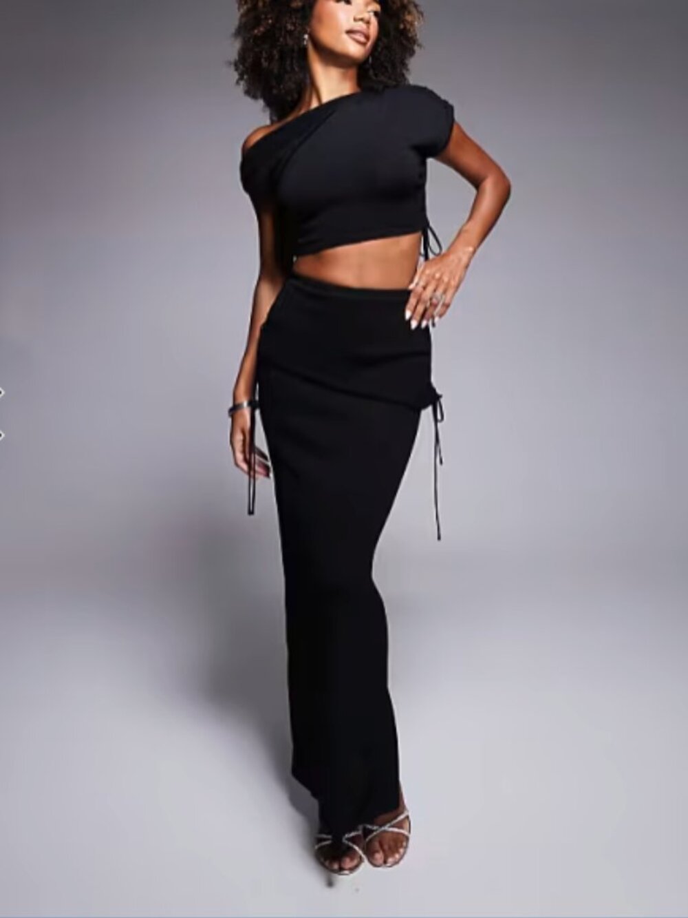 Wanderdoll Yris knitted maxi skirt black UK 4 US 0